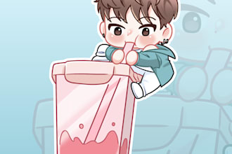 create a cute chibi character illustration for you