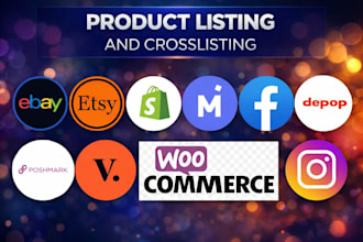 list products on ebay, etsy, shopify, poshmark, depop whatnot and vinted