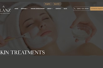 design medical spa squarespace website, aesthetics, botox and dermal website