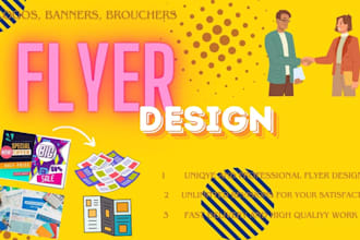 design eye catching flyer, logo, linkedin banner, and brouchers