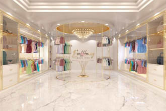 redesign 3d interior rendering, cloth store, retail shop, boutique ,unique shops