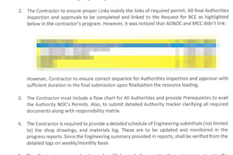 review baseline schedule of a construction project