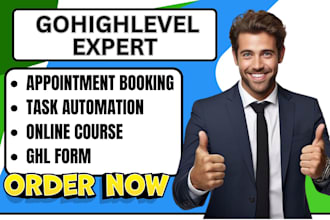 gohighlevel task automation form online course registration appointment booking
