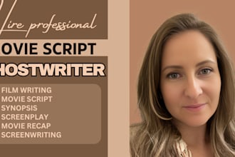 ghostwrite movie script feature film script screenplay, screenwriting, TV series