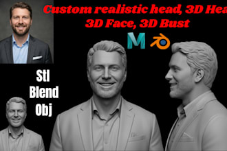 sculpt custom 3d head 3d bust 3d face stl figurine portrait for 3d printing