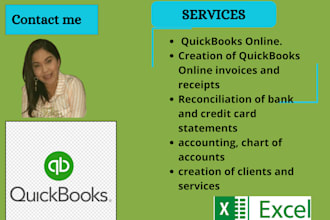 perform quickbooks accounting, account setup, invoices, reconciliations