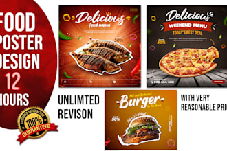 design food poster flyer or menu for you in 12 hours