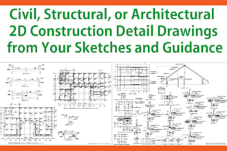 draft civil, structural, or architectural 2d construction detail drawings