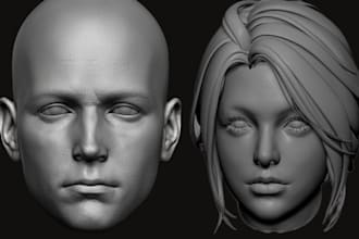 sculpt 3d head model 3d realistic head model 3d face sculpting and headbust