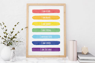 design a personalized poster with name and motivational quotes