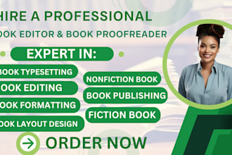 do book formatting, editing, typesetting, proofreading and book publishing