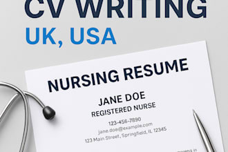 professionally do a nursing resume and CV writing UK,USA