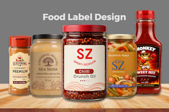 design label, for jar, sauce, pepper, gel, seasoning, spice, pikliz, candle