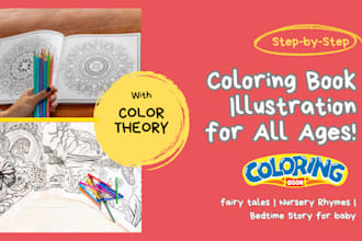 create kids picture book, fairy tales and bedtime story color book for children