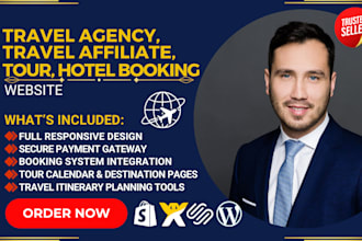 design travel agency website travel affiliate website tour hotel booking website
