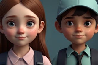 3d character, funko pop, anime style, 3d dolls, 3d toy for 3d printing, blender