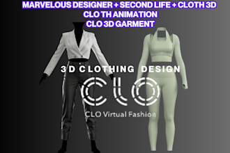 do realistic 3d second life clothing model, 3d fashion vrchat sansar design, y2k