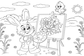 draw bold and easy coloring book pages for kids or children