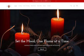 design candle shopify store candle website candle dropshipping website