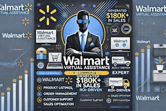 assist with walmart store management, product listings, and driving sales