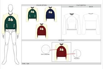 make a flat sketch for your fashion brand