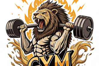 make unique very strong gym logo design