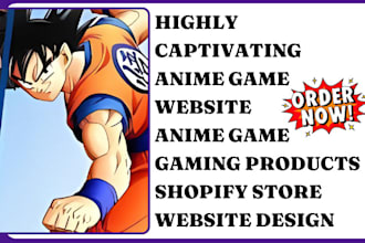 design anime game website anime game shopify anime game store anime game website