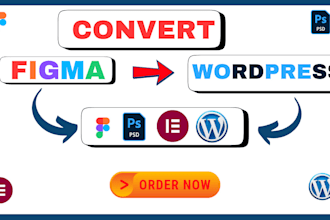 convert PSD file using wordpress, figma to wordpress, figma to elementor