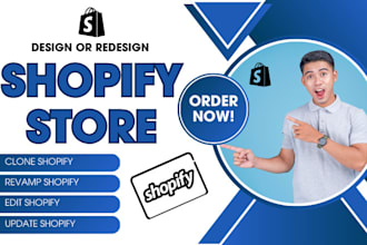 revamp shopify store, clone shopify, redesign shopify as shopify developer