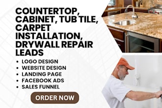 countertop cabinet tub tile carpet installation leads drywall repair website