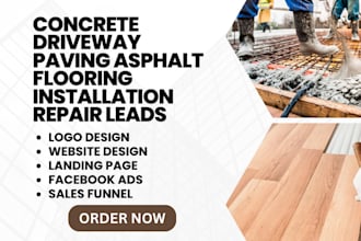 concrete driveway paving asphalt hardwood flooring installation repair leads