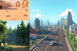 do unity 3d game environment 3d terrain rpg world level design game map 3d scene