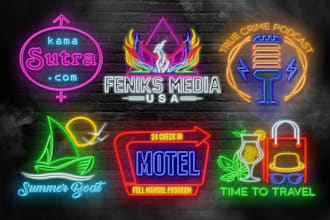 design 3 neon logo for you in just 4 hours
