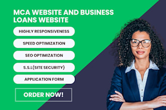 design mca website, mca landing page, mca leads or business loan website