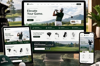 design golf website golf accessories website golf apparel golf shopify store