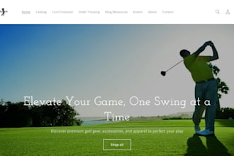 build golf website golf accessories website golf apparel golf shopify store
