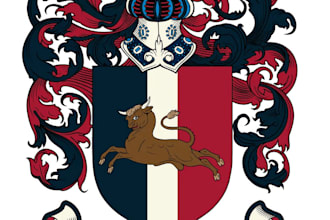 draw heraldic family coat of arms logo design