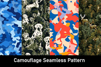 design and redesign camouflage seamless pattern for you