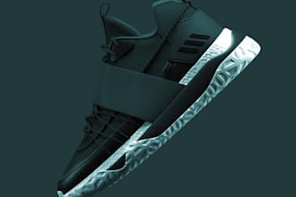 render shoe and insole designs with animation in 3d