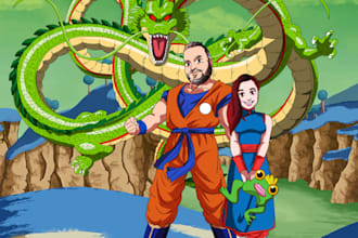 draw you as a dragon ball, anime character