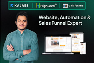 be clickfunnels , gohighlevel, kajabi website, ghl automation expert