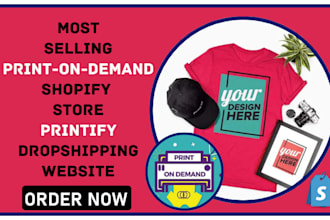 design most selling print on demand website printify printful dropshipping store