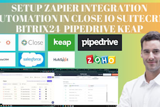 setup zapier integration automation in close io suitecrm bitrix24 pipedrive keap