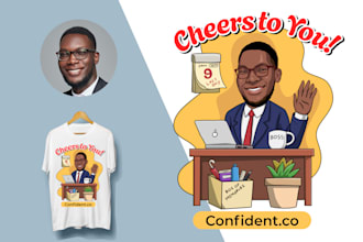 draw custom cartoon design for tshirt retirement