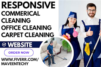 design commercial cleaning website office window home carpet cleaning website