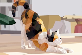 create low poly art of your pets