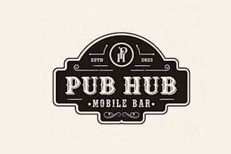 make genuine pubs and mobile bar branding logo