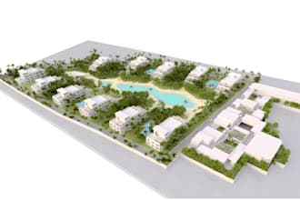 model site, plot, urban, location plan with parking and building location