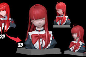 convert 2d image to 3d model 3d head 2d stl 3mf for 3d printing