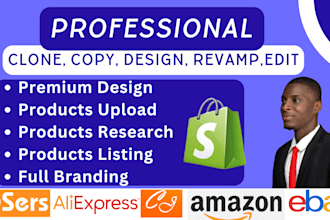 clone shopify store, revamp, duplicate shopify expert, website design, redesign